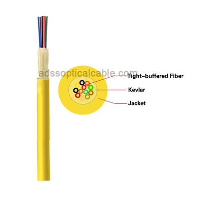 Indoor Distribution 2 Core Fiber Optic Cable Single Mode G652D 9/125 GJFJV